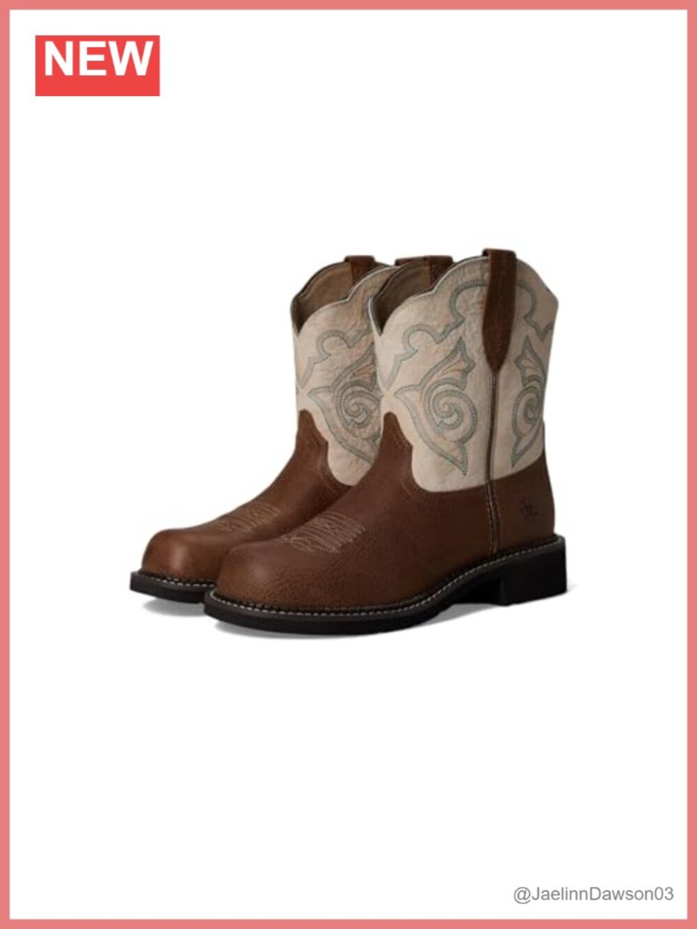 Western Cowgirl Boots Full Grain Leather Fatbaby Toe Pro Crepe Sole